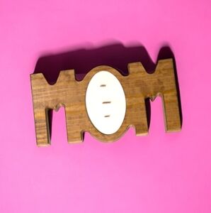Mom wooden dough bowl candle